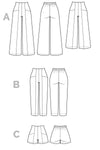 Pietra Trousers and Shorts Pattern by Closet Core