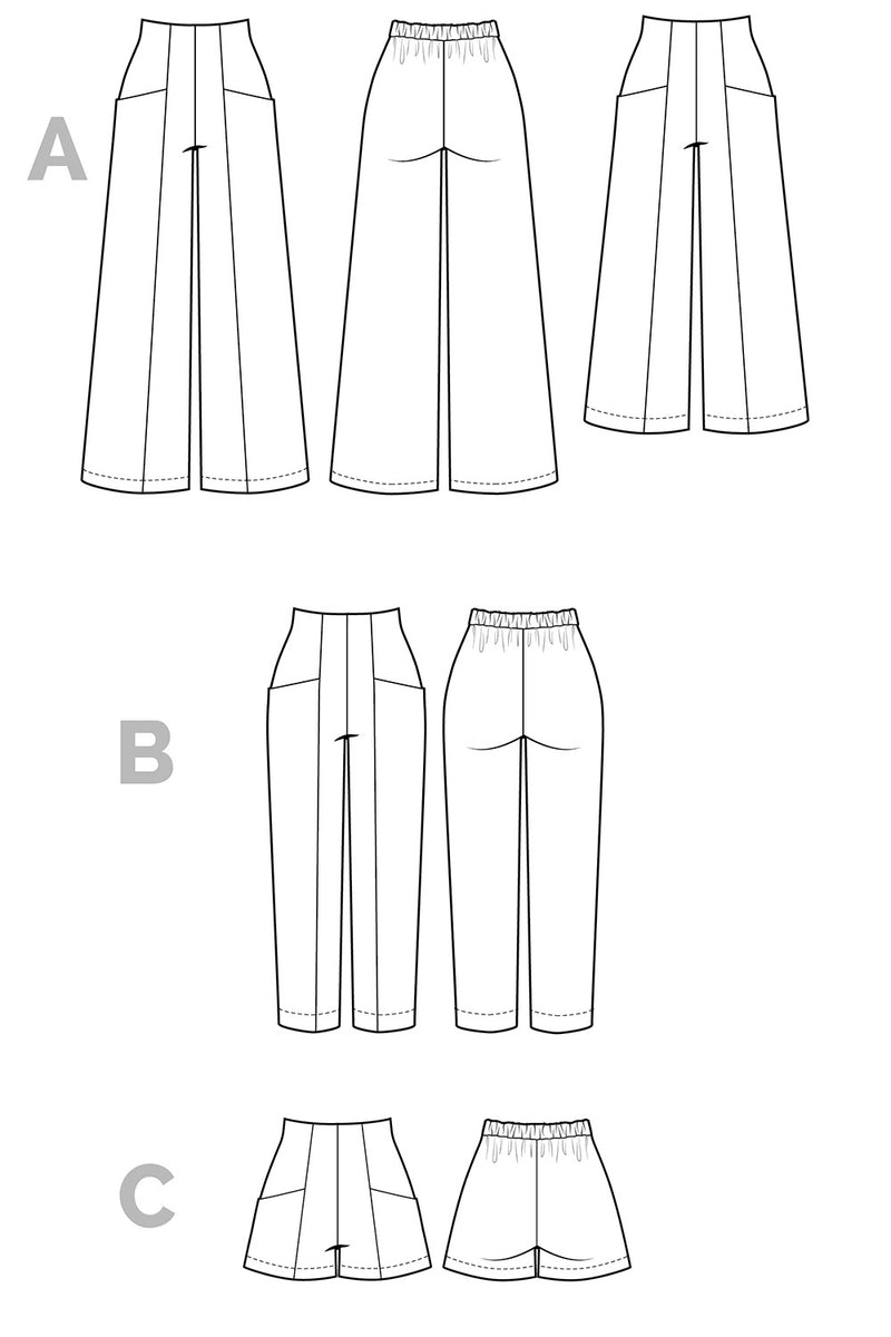 Pietra Trousers and Shorts Pattern by Closet Core