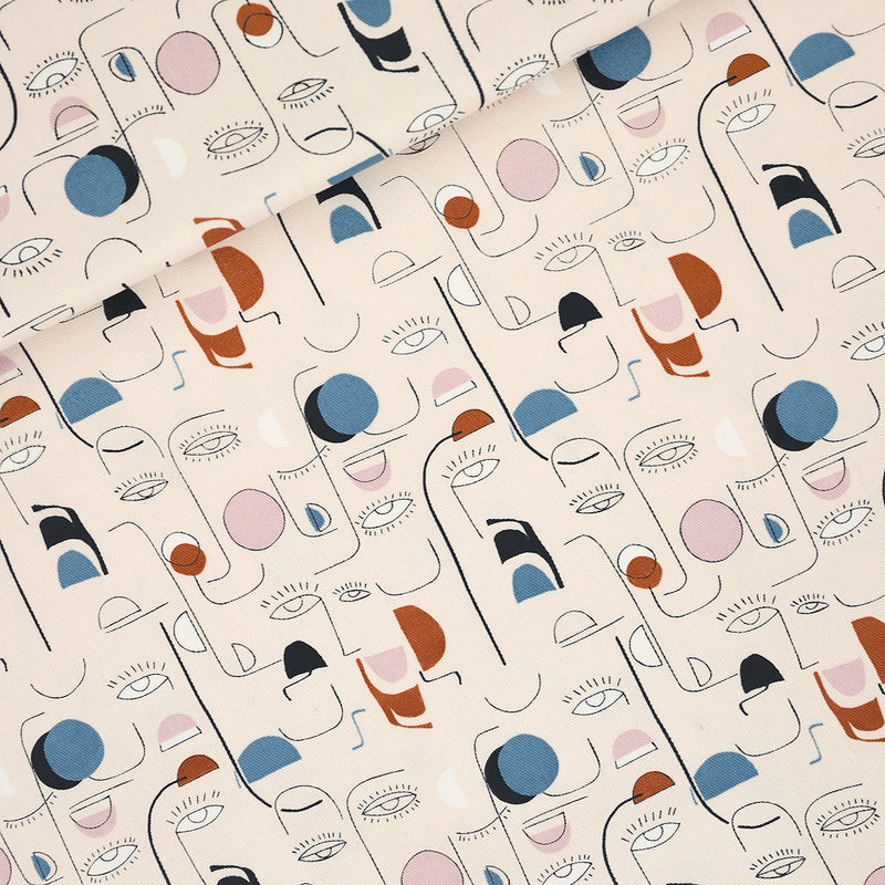See You At Six - Villagers - Cotton Canvas Gabardine Twill - Slightly Beige - Priced per 0.5 metre