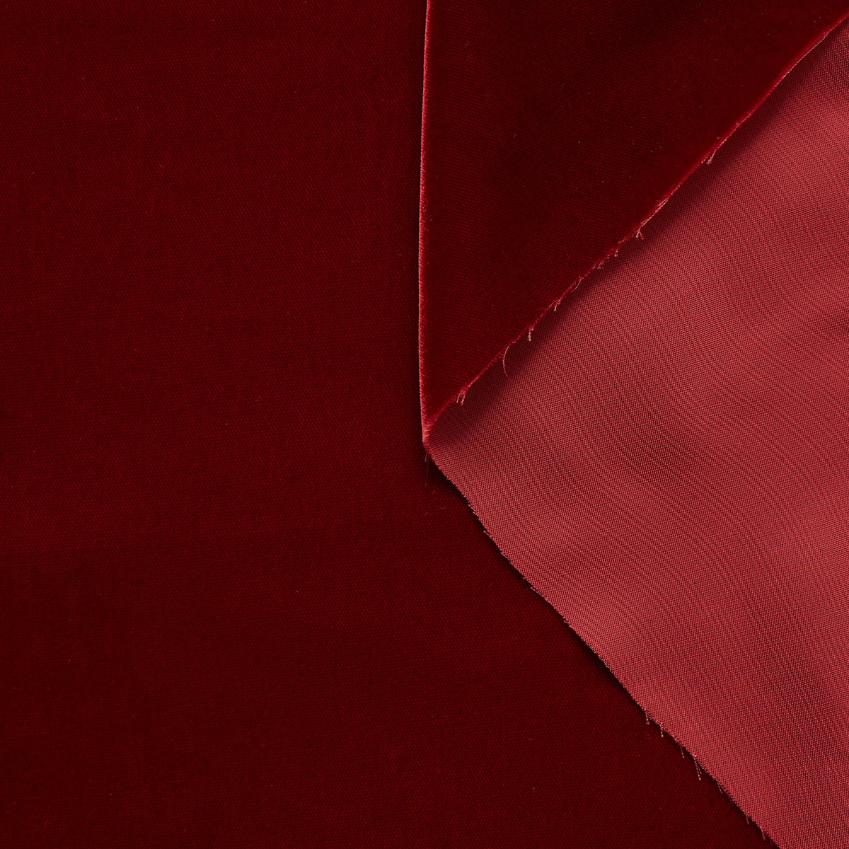 Burnt Red Rayon-Cupro Velvet - Ex-Designer Deadstock Fabric - Priced Per 0.5 metre