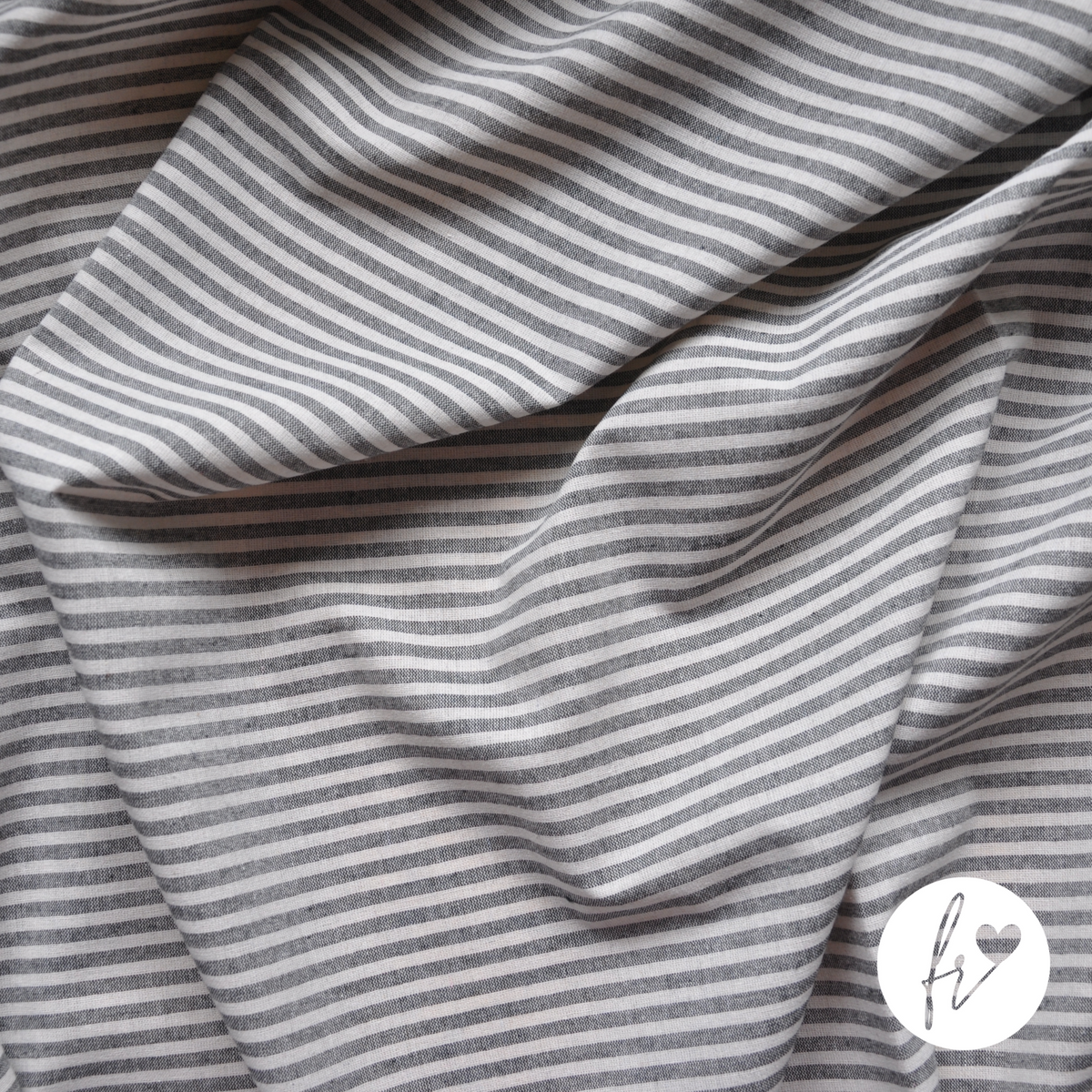 Woven Recycled Eco-Fabric - Stripes - Black