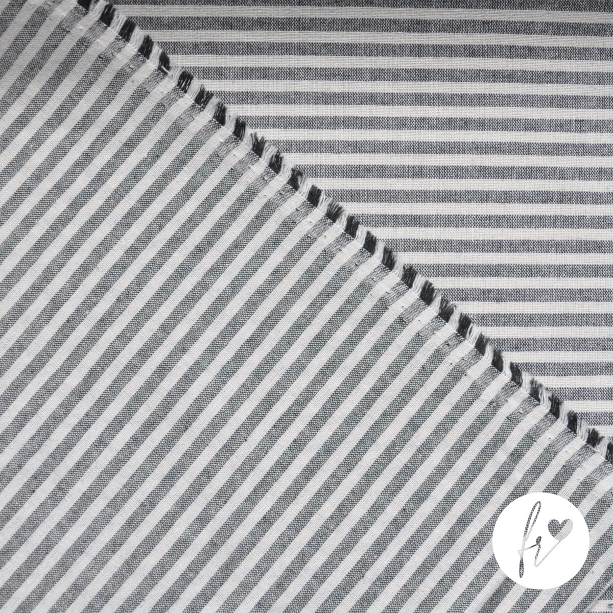 Woven Recycled Eco-Fabric - Stripes - Black
