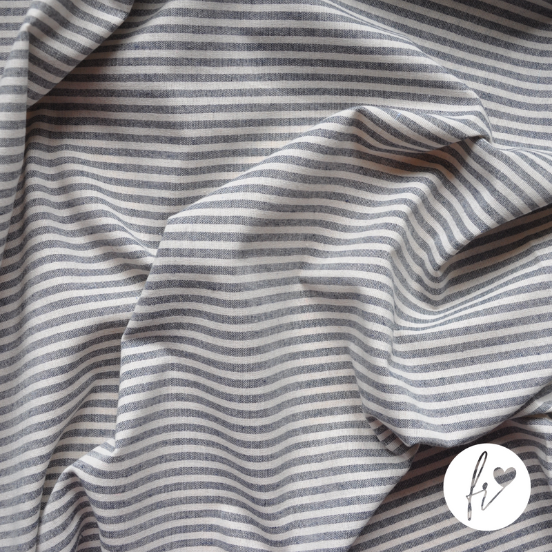 Woven Recycled Eco-Fabric - Stripes - Blue
