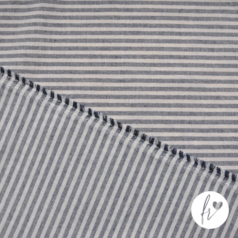 Woven Recycled Eco-Fabric - Stripes - Blue