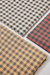 Organic Cotton Oxford Gingham - Bottle Green/Coral Red - Priced per 0.5 metre
