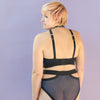 Galina Bra Sewing Kit - Navy Blue Flock Dot + Black