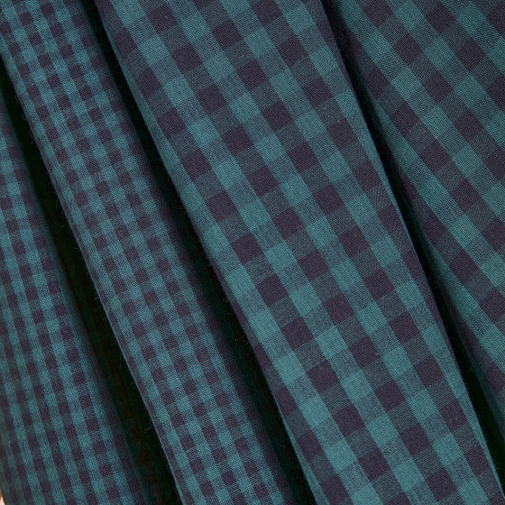 Gingham Night Forest Gauze Fabric - Atelier Brunette - Priced per 0.5 metre