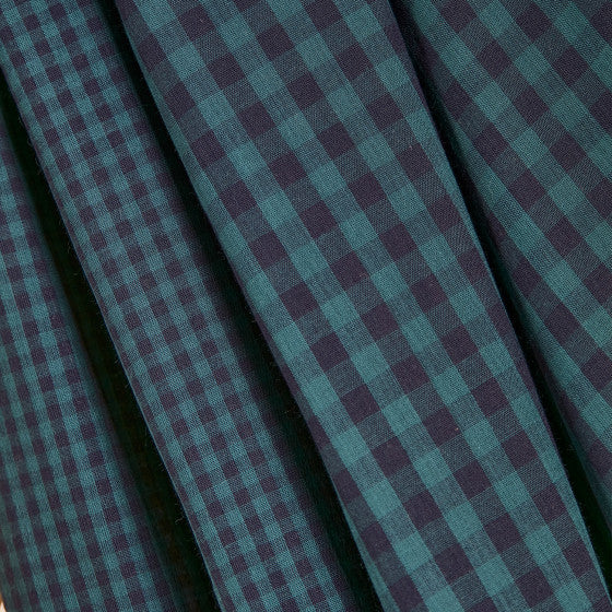 Gingham Night Forest Gauze Fabric - Atelier Brunette - Price per 0.5 metre