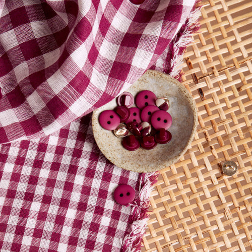 Gingham Off-White Dahlia Gauze Fabric - Atelier Brunette - Price per 0.5 metre