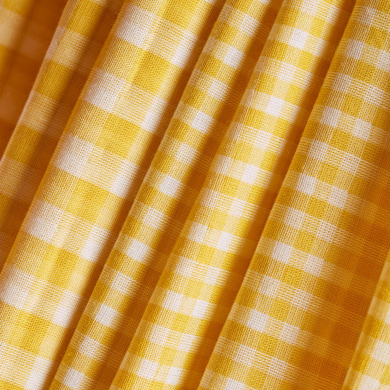 Gingham Off-White Lemon Gauze Fabric - Atelier Brunette - Price per 0.5 metre