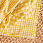 Gingham Off-White Lemon Gauze Fabric - Atelier Brunette - Price per 0.5 metre