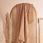 Gingham Ochre Gauze Fabric - Atelier Brunette - Price per 0.5 metre