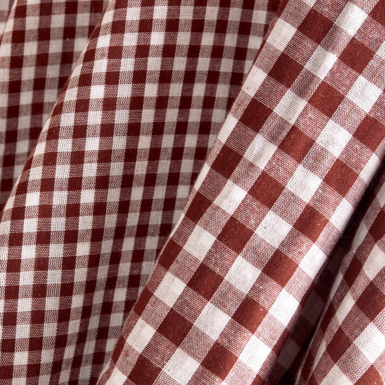 Gingham Rust Gauze Fabric - Atelier Brunette - Price per 0.5 metre