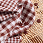 Gingham Rust Gauze Fabric - Atelier Brunette - Price per 0.5 metre