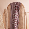 Gingham Rust Gauze Fabric - Atelier Brunette - Price per 0.5 metre