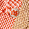 Gingham Off-White Tangerine Gauze Fabric - Atelier Brunette - Price per 0.5 metre