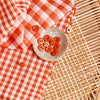 Gingham Off-White Tangerine Gauze Fabric - Atelier Brunette - Price per 0.5 metre