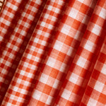 Gingham Off-White Tangerine Gauze Fabric - Atelier Brunette - Price per 0.5 metre