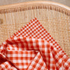 Gingham Off-White Tangerine Gauze Fabric - Atelier Brunette - Price per 0.5 metre