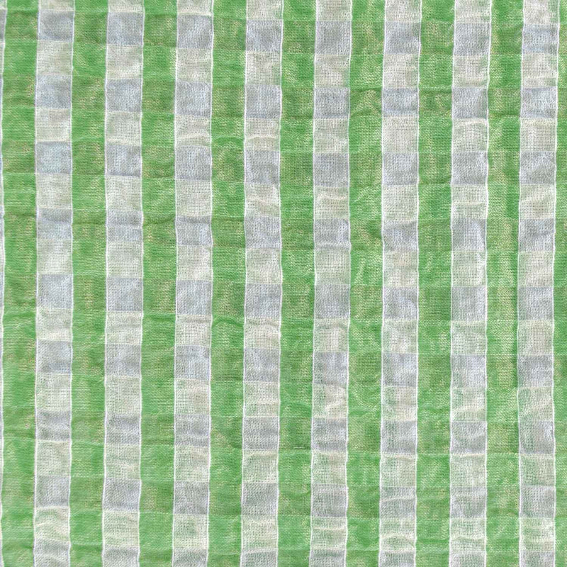 Gingham Voile Seersucker - Spring Green - 0.5 metre