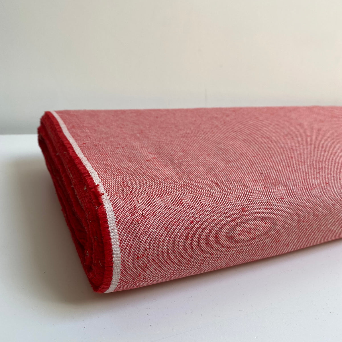 Recycled Canvas Fabric - Cherry Red - Priced per 0.5 metre