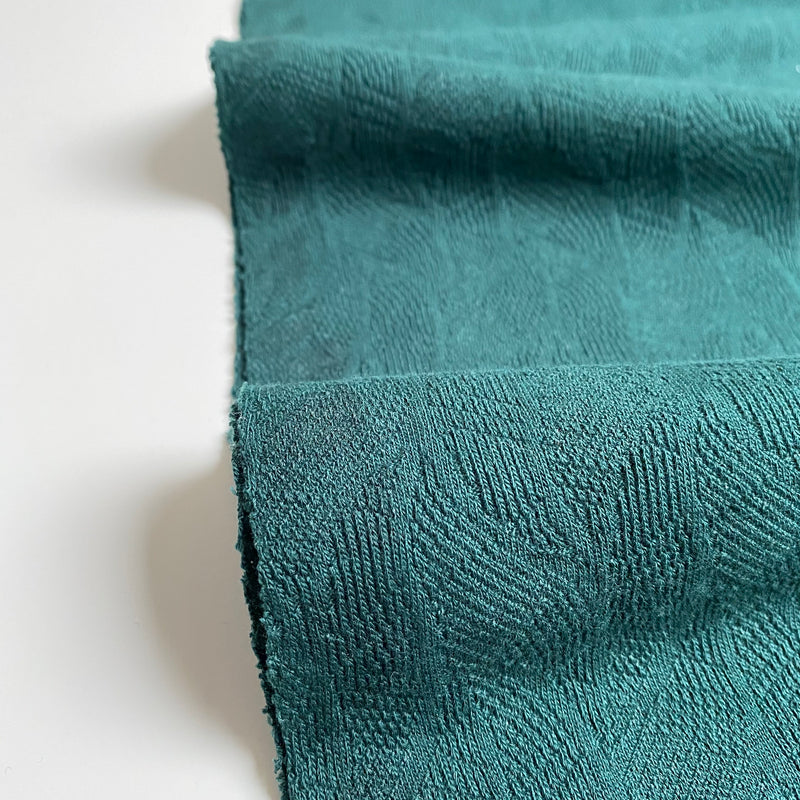 Organic Leaf Jacquard - Bottle Green - 0.5 metre