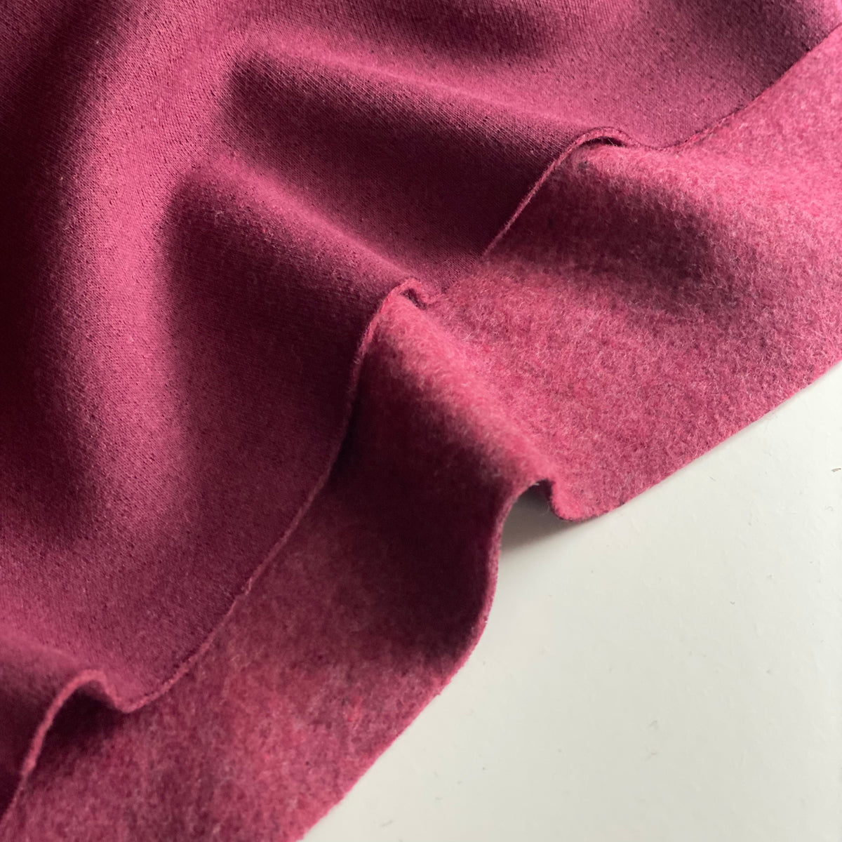 Recycled Jogging Fabric - Wine Red Melange - Priced per 0.5 metre