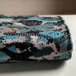 Organic French Terry Knit Fabric - Blue Camouflage - Priced per 0.5 metre