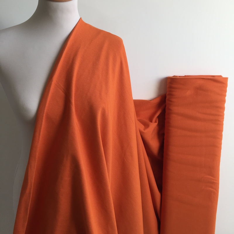 Organic Denim Look Stretch Fabric - Harvest Pumpkin - 0.5 metre