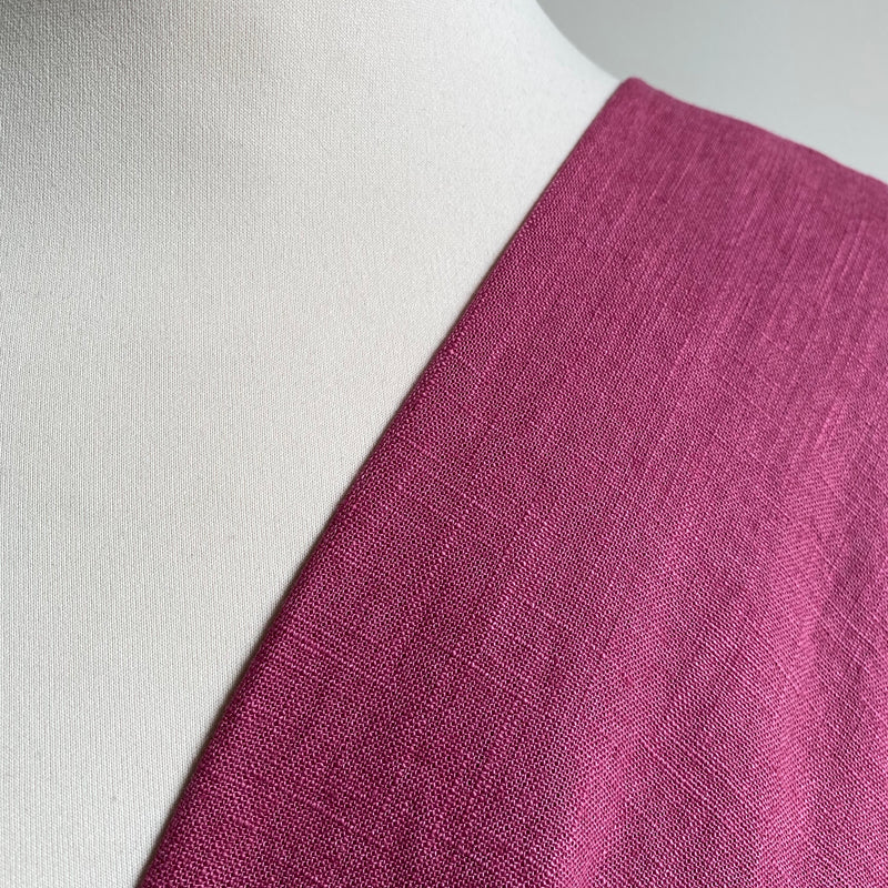 Enzyme Washed Linen - Cerise Pink - 0.5 metre