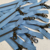 **MULTIPACK** YKK No. 3 Antique Brass Metal Zip with NATULON® Recycled Tape - Closed End - BLUE HERON