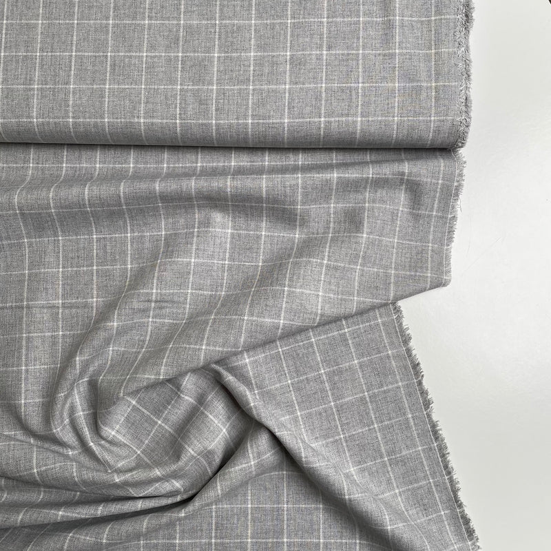 Recycled Flannel - Tartan - Light Grey - 0.5 metre