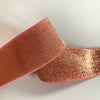 35mm Golden Lurex Elastic Band - Peach Melba