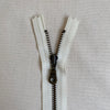 **MULTIPACK** YKK No. 3 Antique Brass Metal Zip with NATULON® Recycled Tape - Closed End - VANILLA