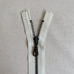 **MULTIPACK** YKK No. 3 Antique Brass Metal Zip with NATULON® Recycled Tape - Closed End - VANILLA