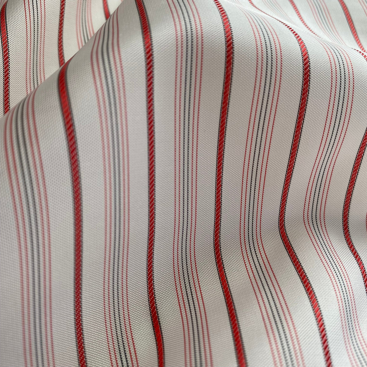 Cupro Lining Fabric - Red/Black Stripes - 0.5 metre