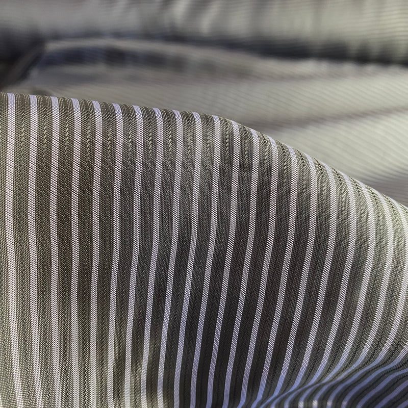 Cupro Viscose Lining Fabric - Black/Grey Stripes - 0.5 metre