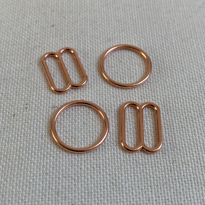 Rose Gold Metal Ring and Slider Set - 12mm