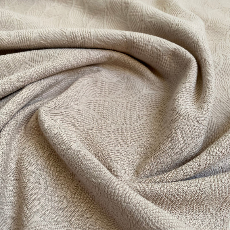 Organic Leaf Jacquard - Dune - 0.5 metre