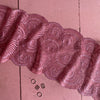 Stretch Lace with ROICA™ EF - Art Deco, Dusky Rose - 18cm wide