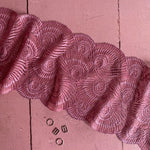 Stretch Lace with ROICA™ EF - Art Deco, Dusky Rose - 18cm wide