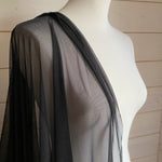 Recycled Stretch Mesh / Powernet with ROICA™ EF - Black - 0.5 metre