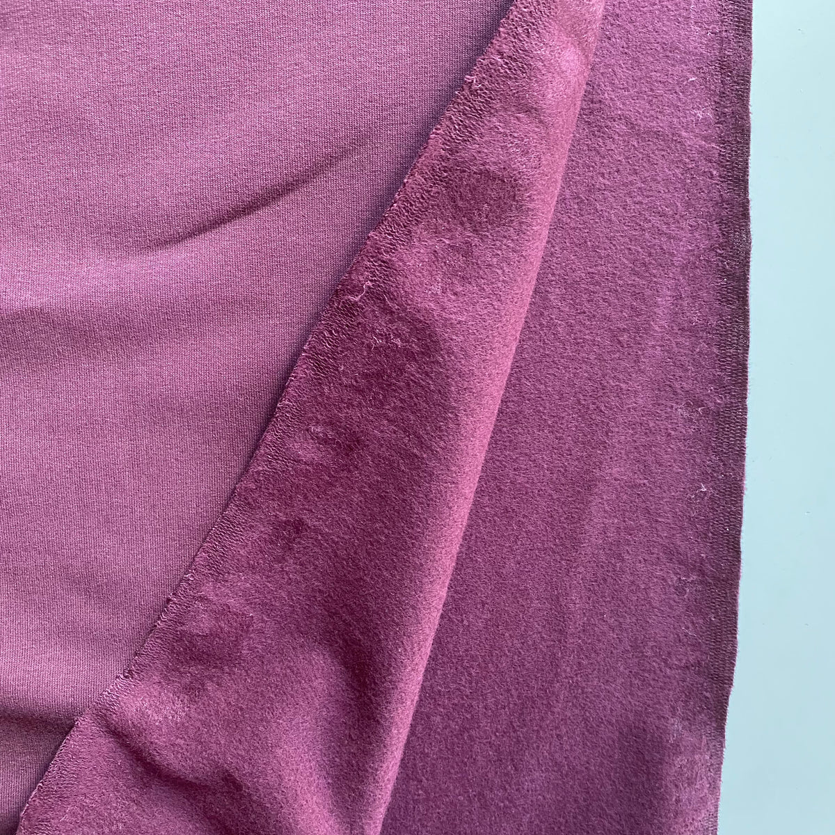 Organic Soft Sweat Jersey Knit Fabric - Aubergine -  0.5 metre