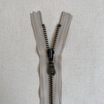 YKK No. 3 Antique Brass Metal Zip with NATULON® Recycled Tape - Closed End - NATURAL BEIGE