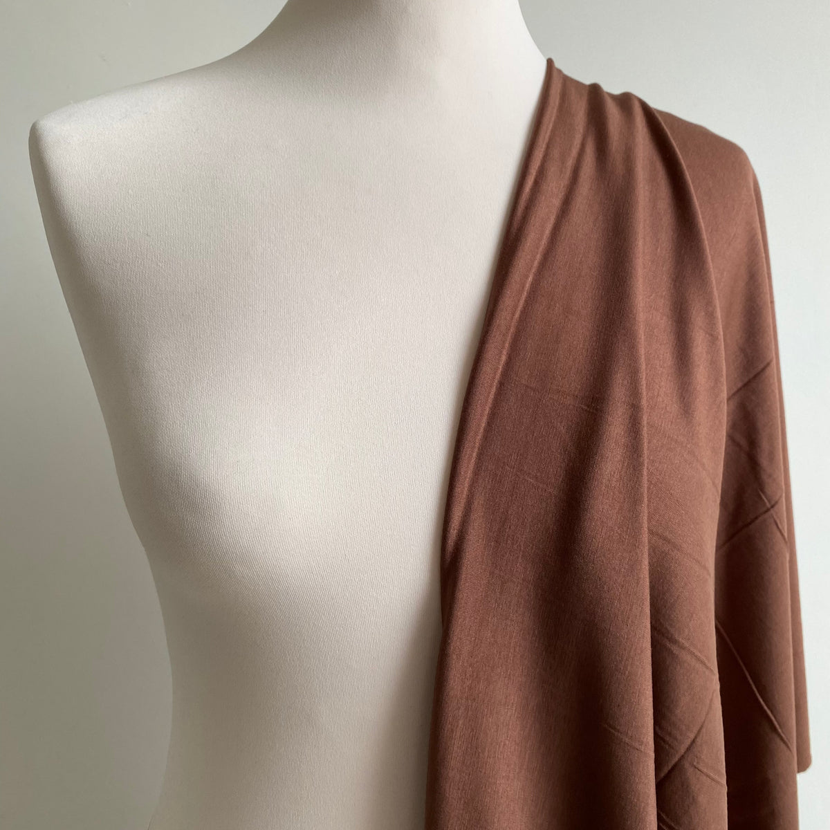 Bamboo Jersey Fabric - Chocolate Brown - Priced per 0.5 metre