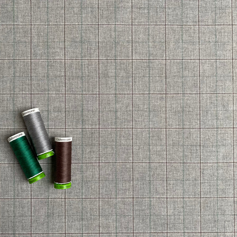 Recycled Flannel - Tartan - Stone - 0.5 metre