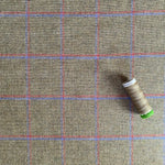 Wool Blend Ex-Designer Fabric - Windowpane Check - Green - Priced per 0.5 metre