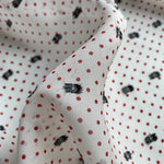 Silk Chiffon Deadstock Fabric by Ratti - White, Red Polka Dot - 0.5 metre