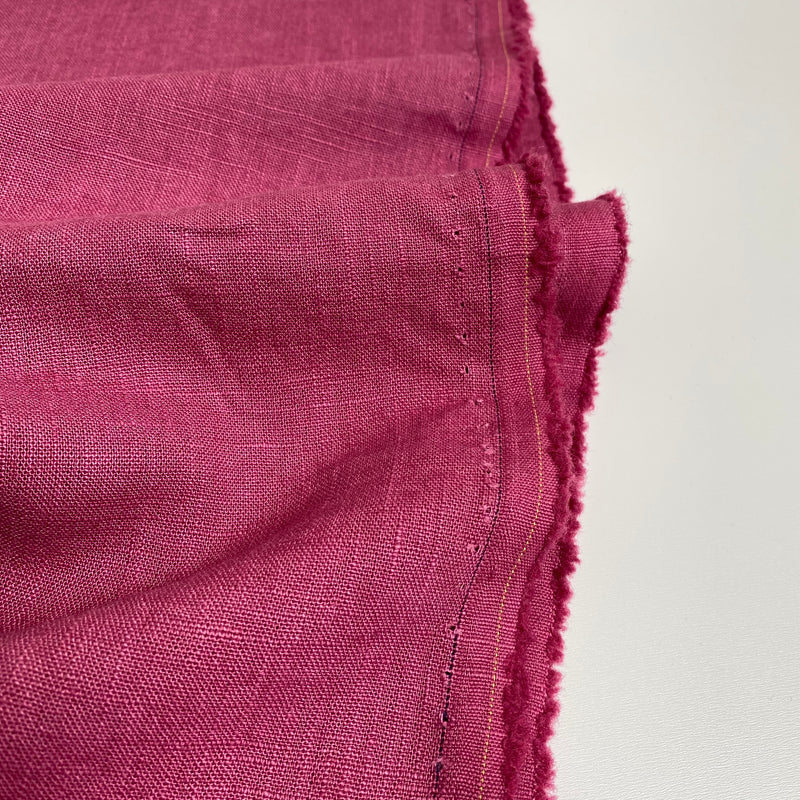 Enzyme Washed Linen - Cerise Pink - 0.5 metre