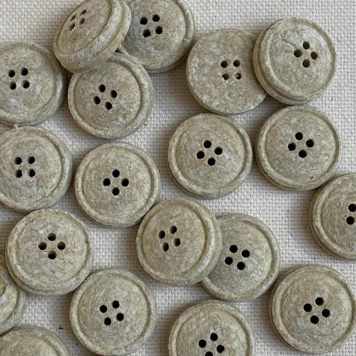 Recycled Cotton Button - Yellow Melange (18mm)